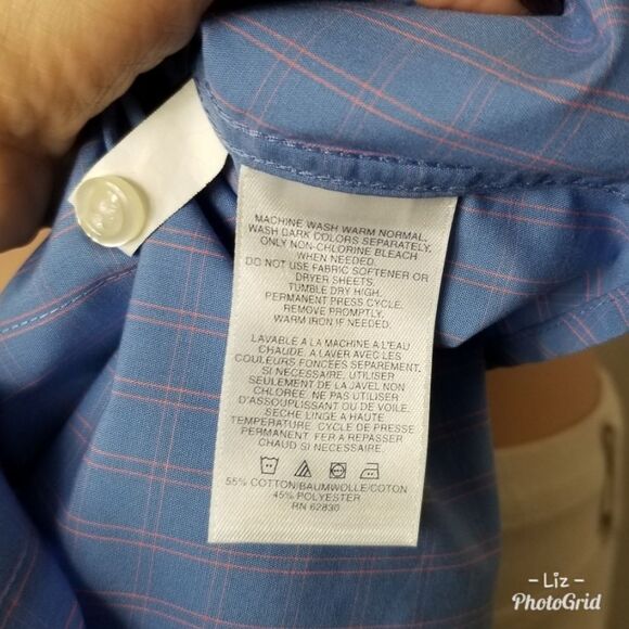 Lands' End | Blue Plaid Rolled Sleeve Button Down - Picture 7 of 7